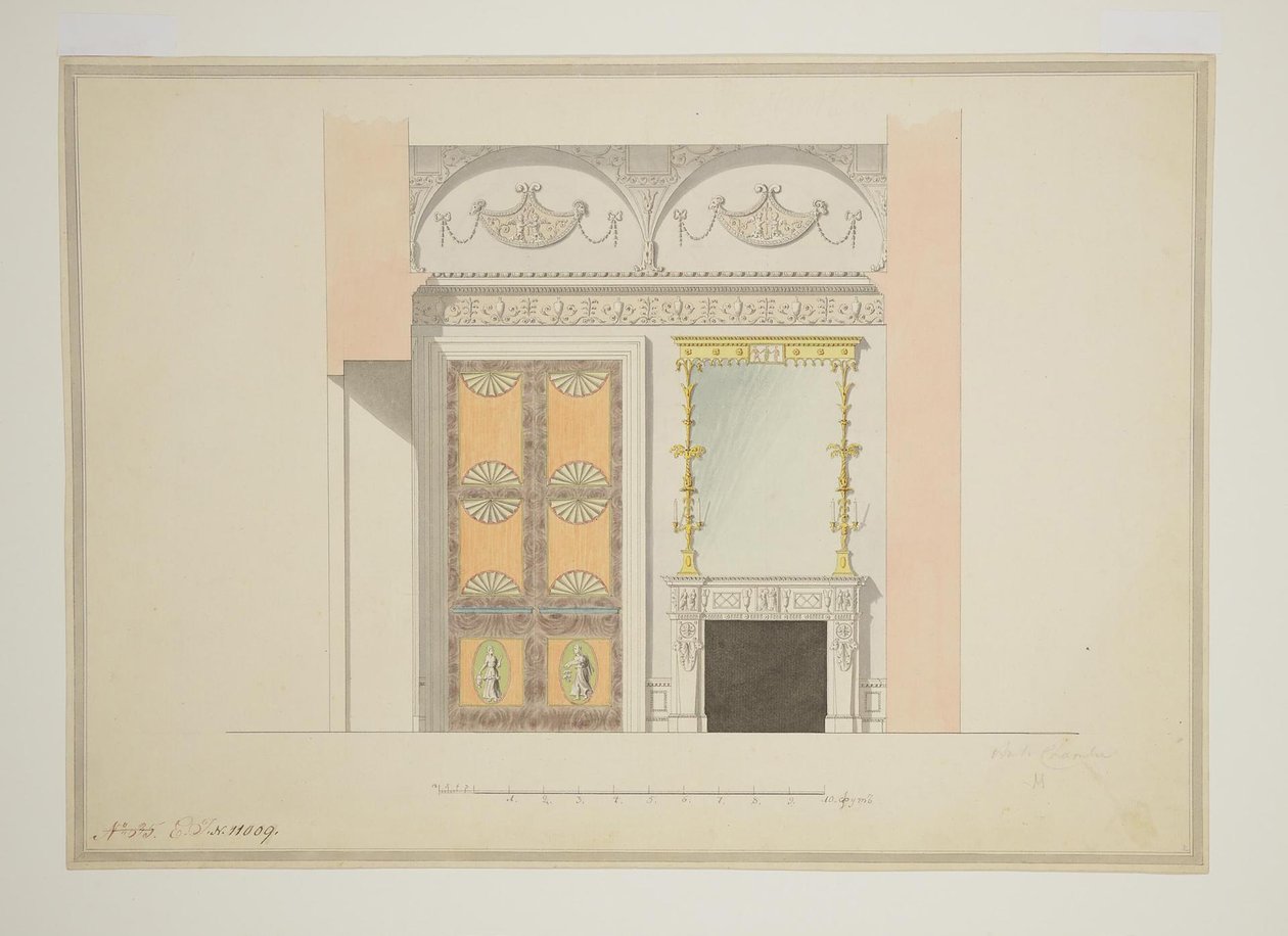 Entwurf der Kabinettsbibliothek, frühe 1780er von Charles Cameron