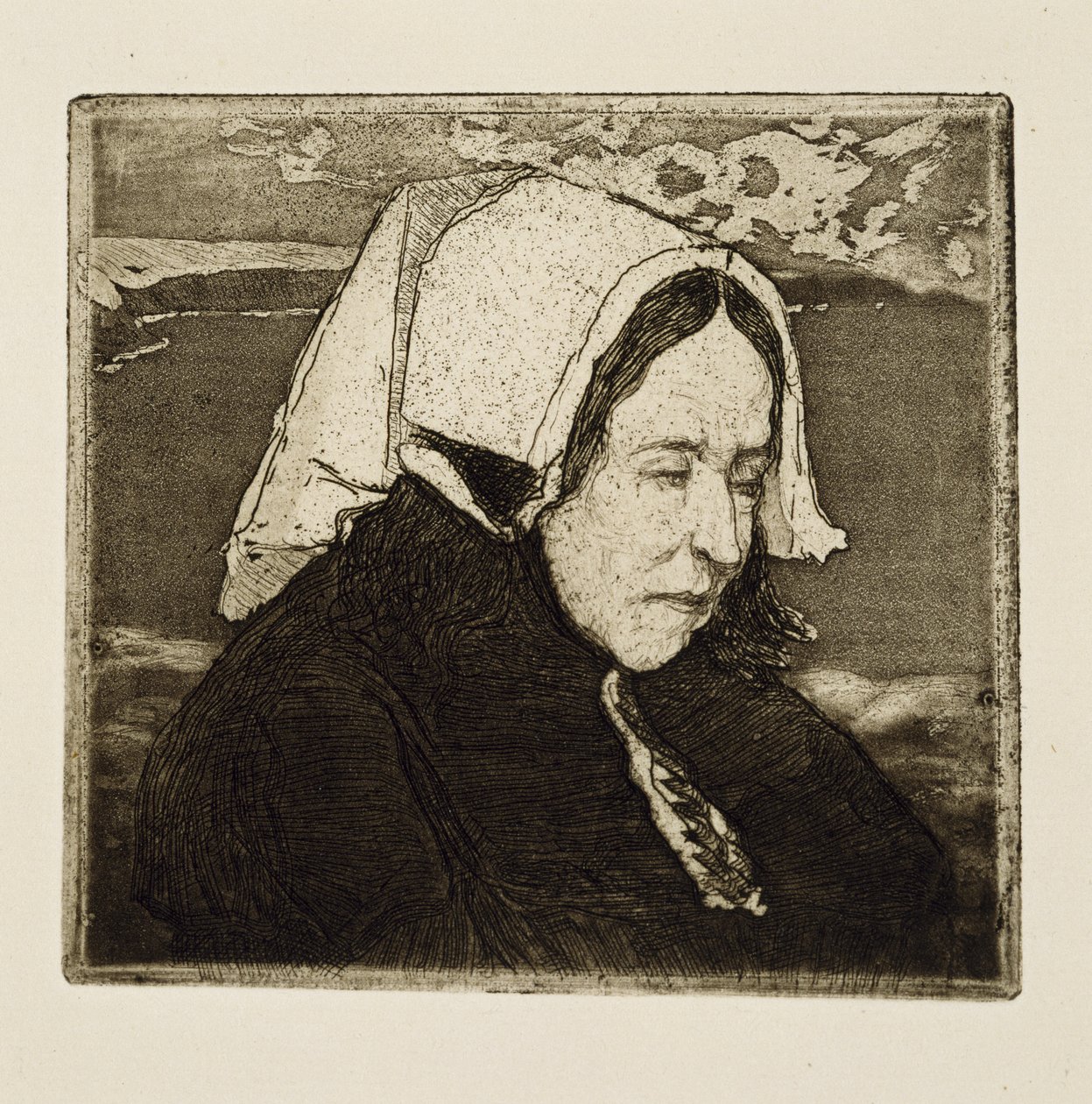 Ältere Frau aus Oeussant von Charles Cottet