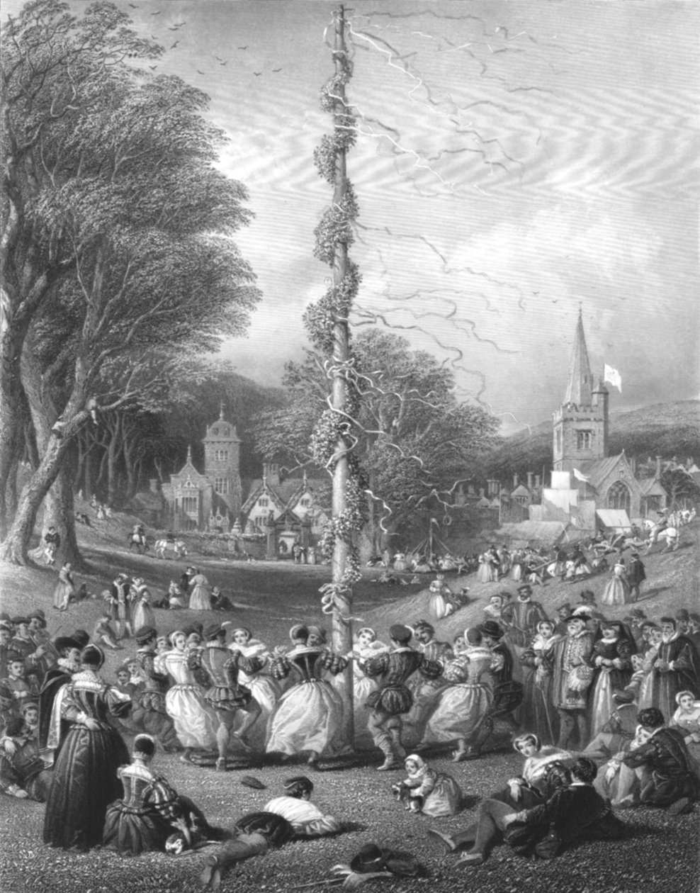 Der Maibaum, 1866 von Charles Cousen
