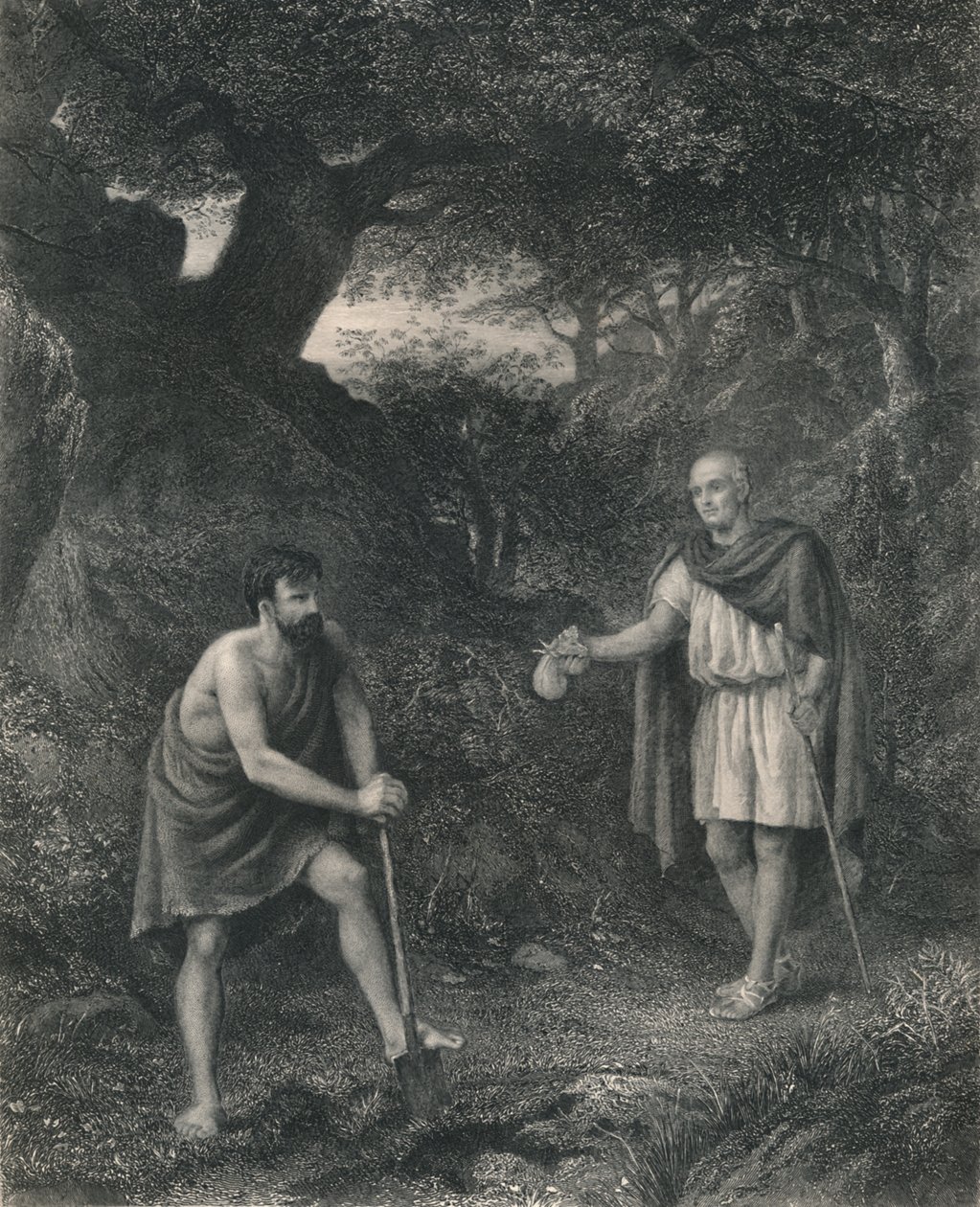 Timon und Flavius Timon von Athen, um 1870 von Charles Cousen