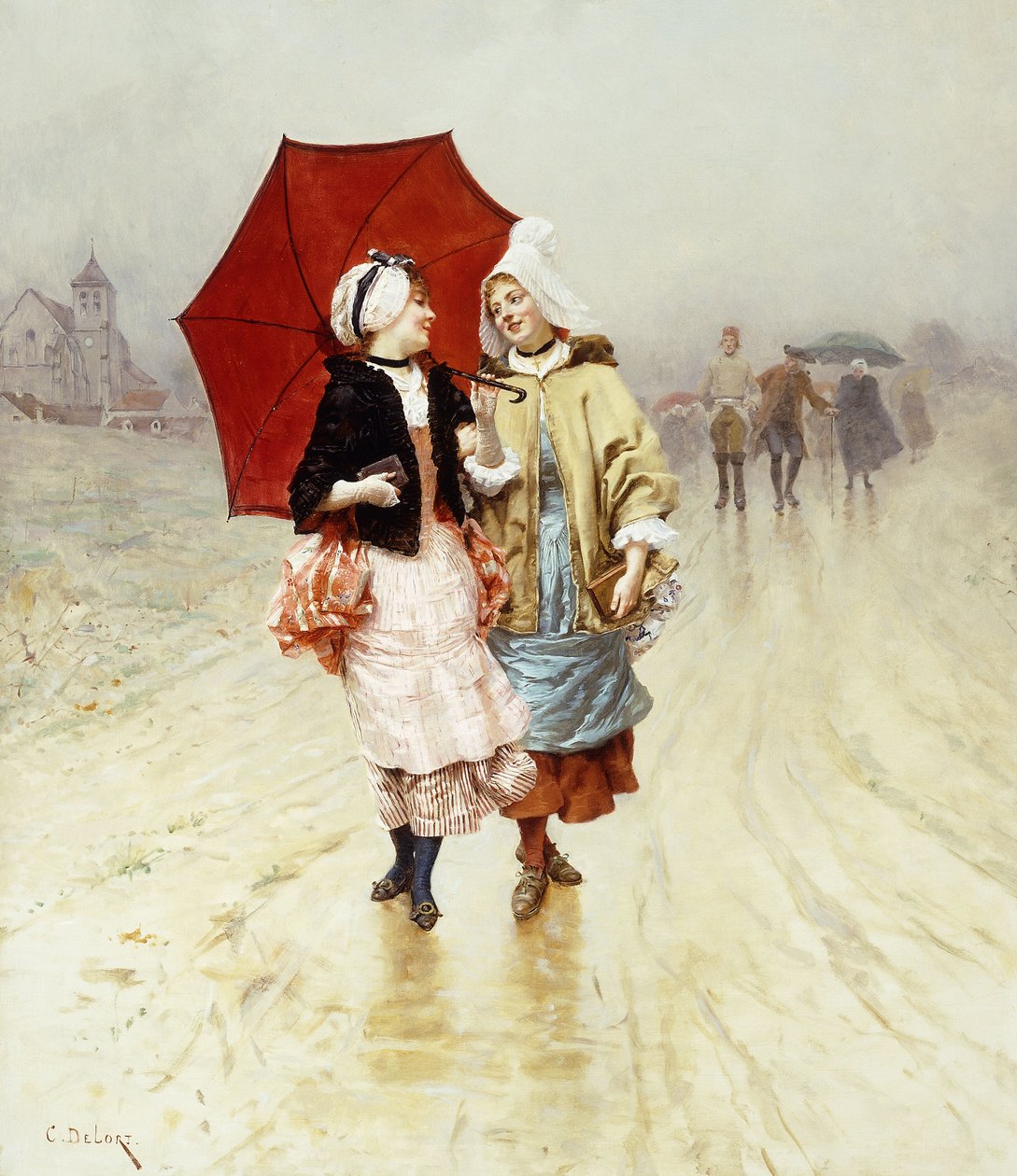 Der rote Regenschirm von Charles Edouard Delort