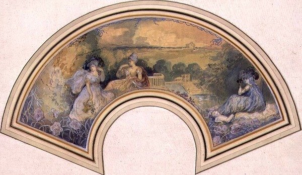 Entwurf für einen Fächer, ca. 1893-98 von Charles Edward Conder