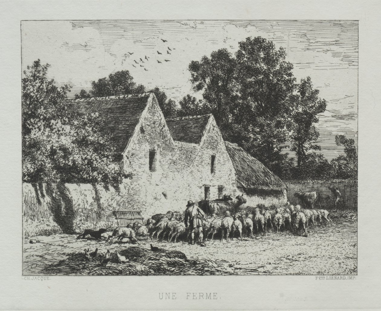 Ein Bauernhaus von Charles Emile Jacque