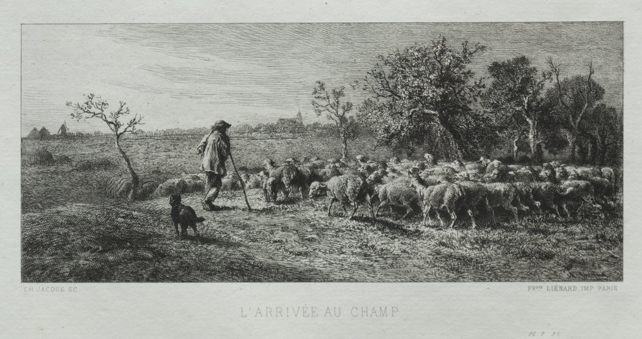 Ankunft auf dem Feld von Charles Emile Jacque