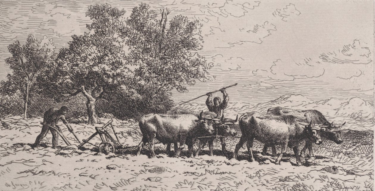 Ochsenkarren, 1868 von Charles Emile Jacque