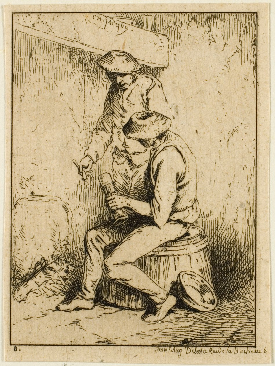 Trinker von Charles Emile Jacque