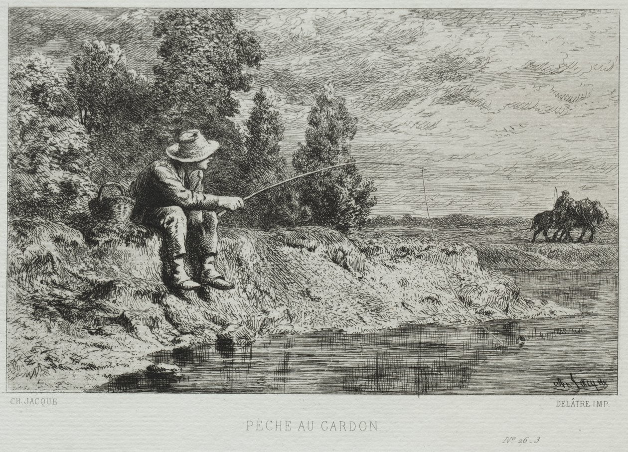 Fischen von Charles Emile Jacque