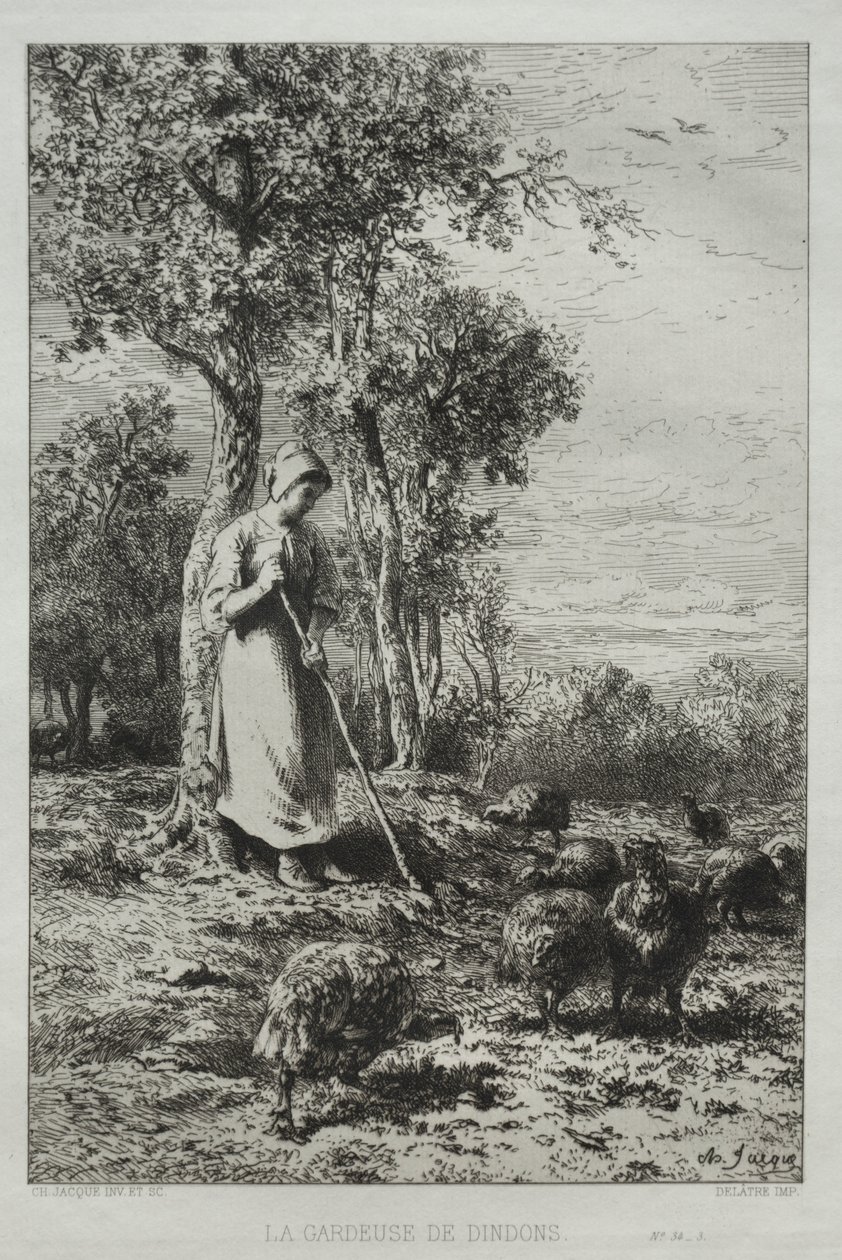 La Gardeuse de Dindons von Charles Emile Jacque