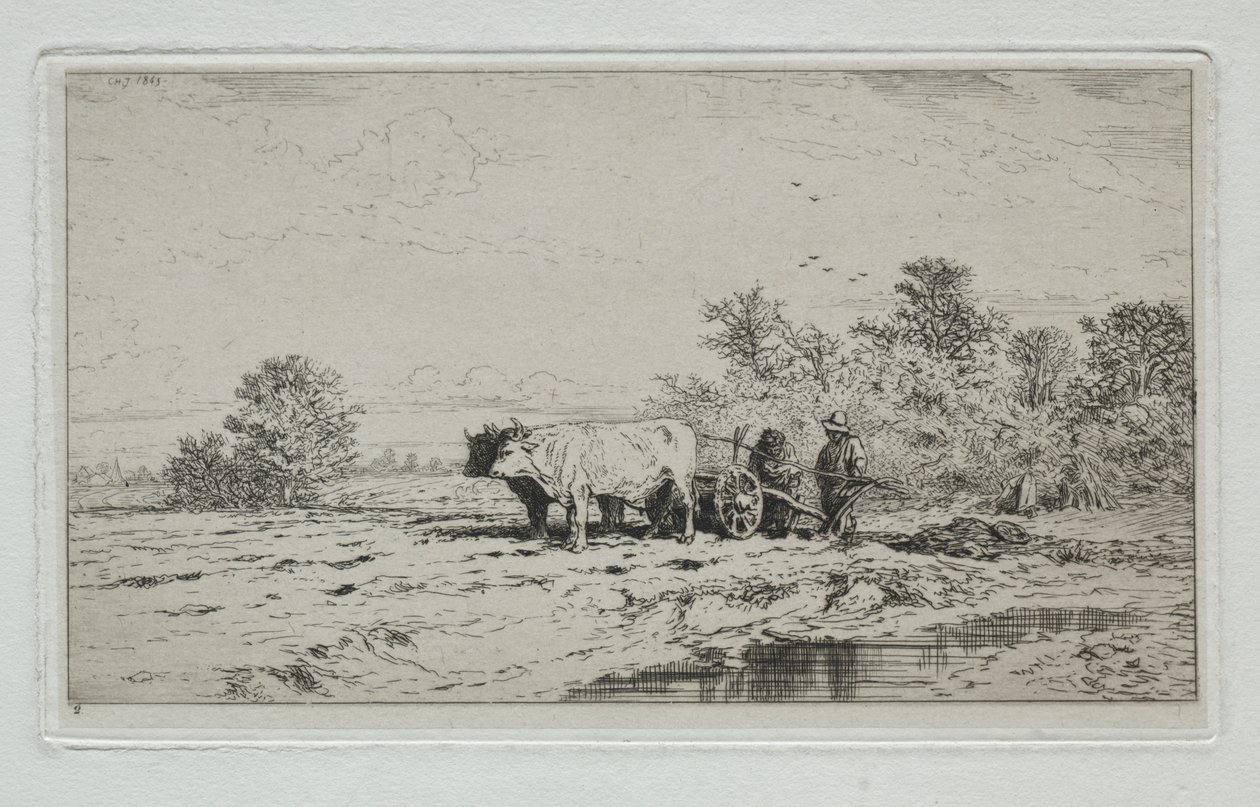 Landschaft, Arbeiter von Charles Emile Jacque