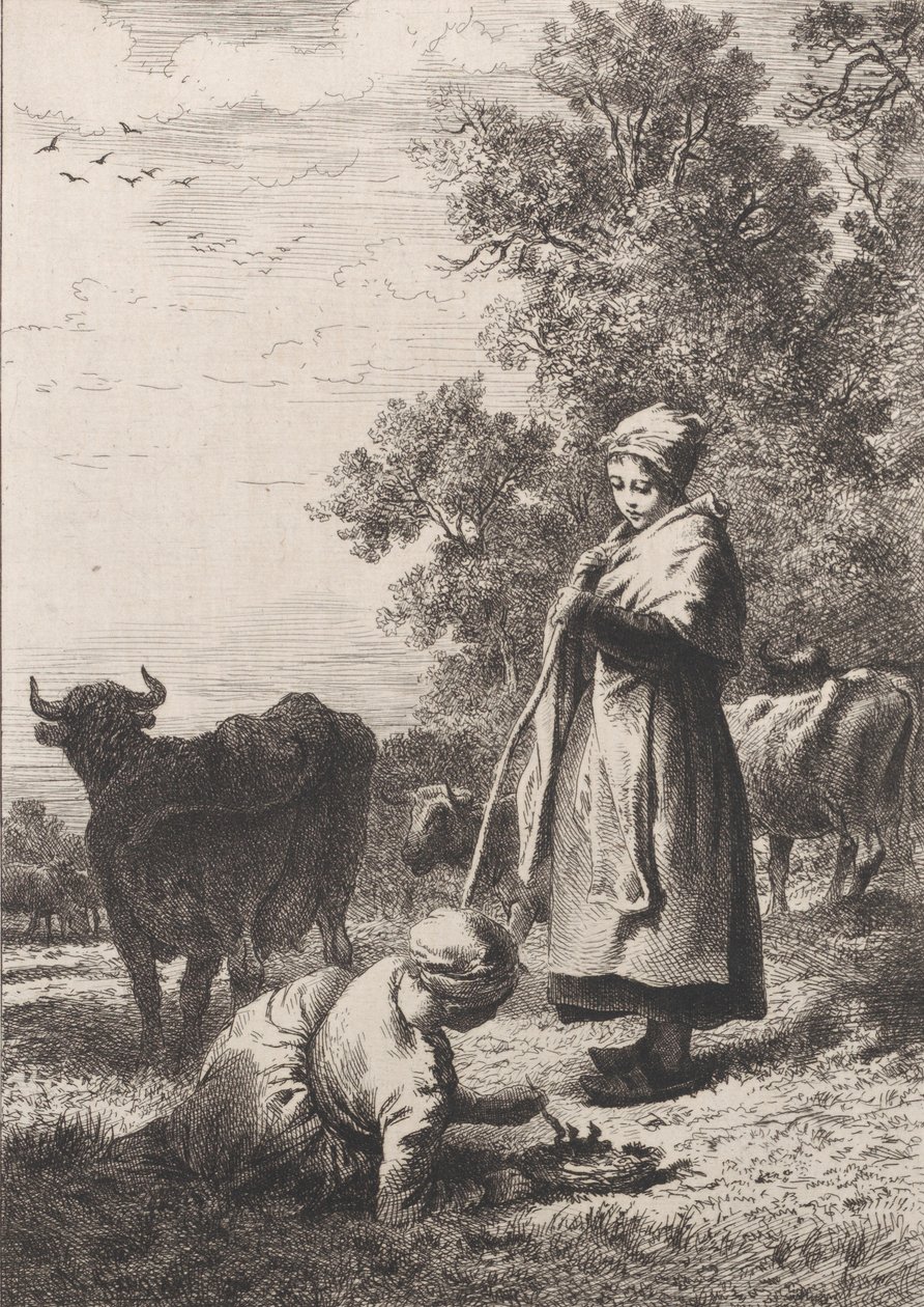 Kleine Milchmädchen von Charles Emile Jacque