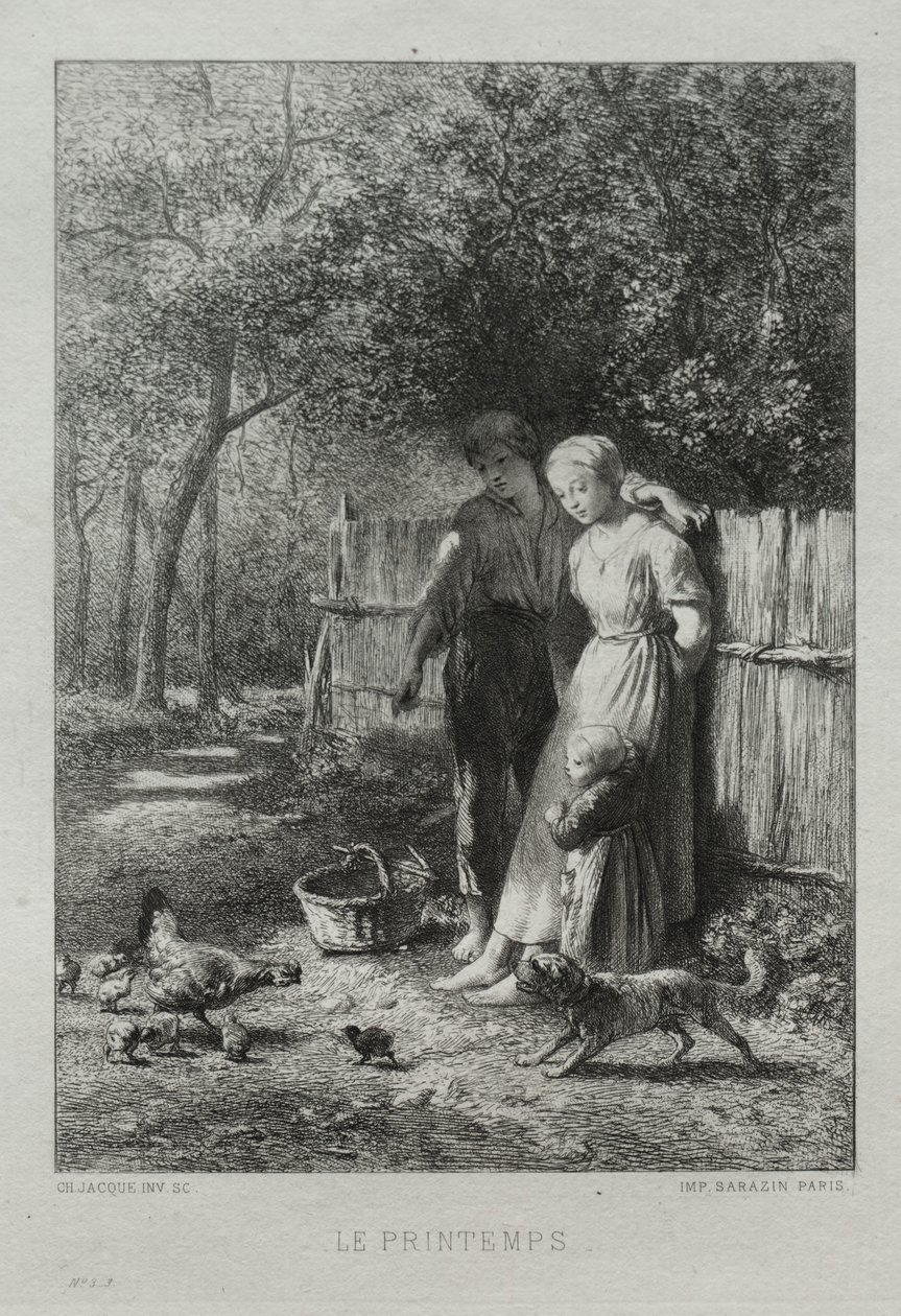 Frühling von Charles Emile Jacque