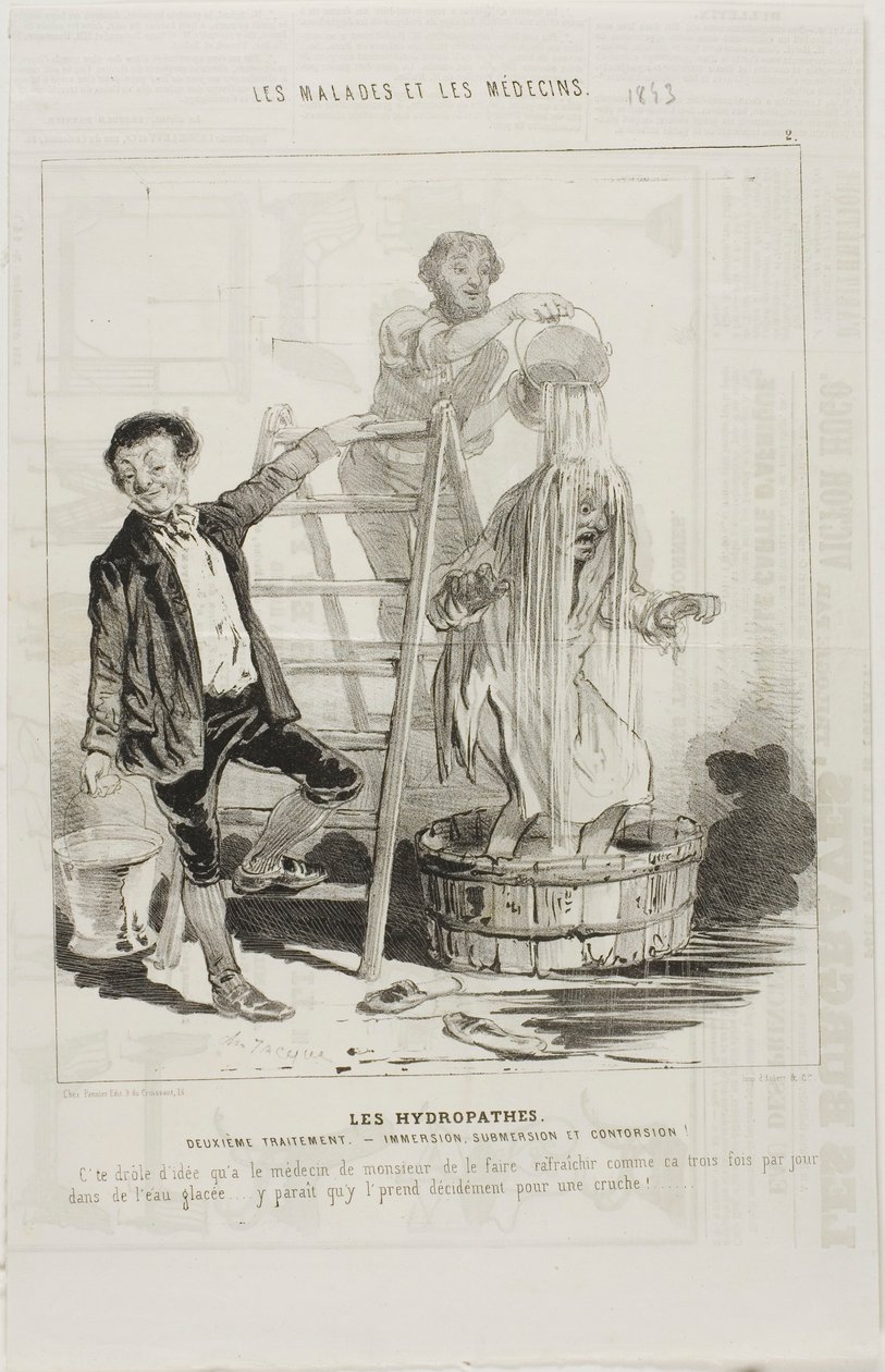 Die Hydropathen: Zweite Behandlung (Platte 2) von Charles Emile Jacque