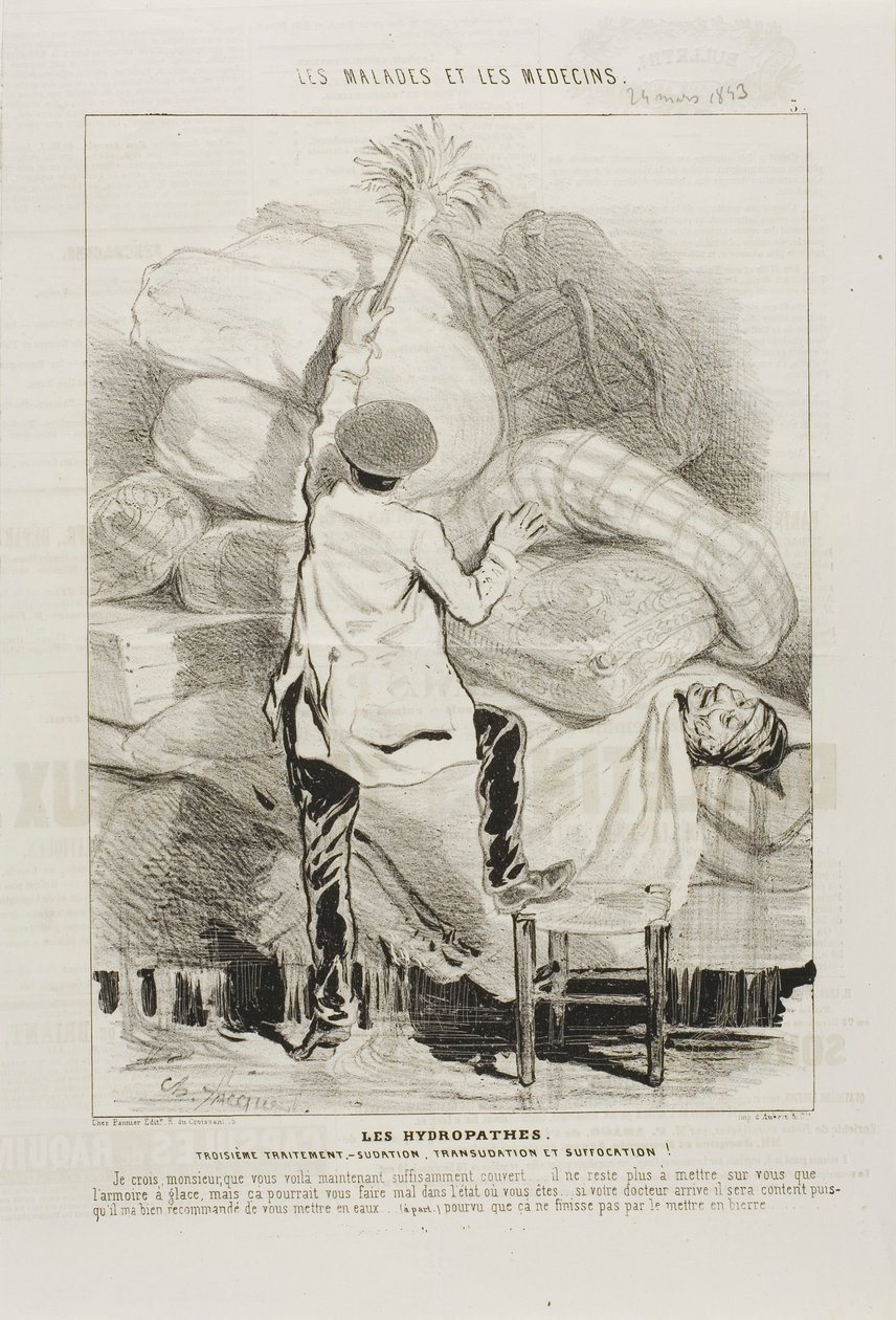 Die Hydropathen: Dritte Behandlung (Tafel 3) von Charles Emile Jacque