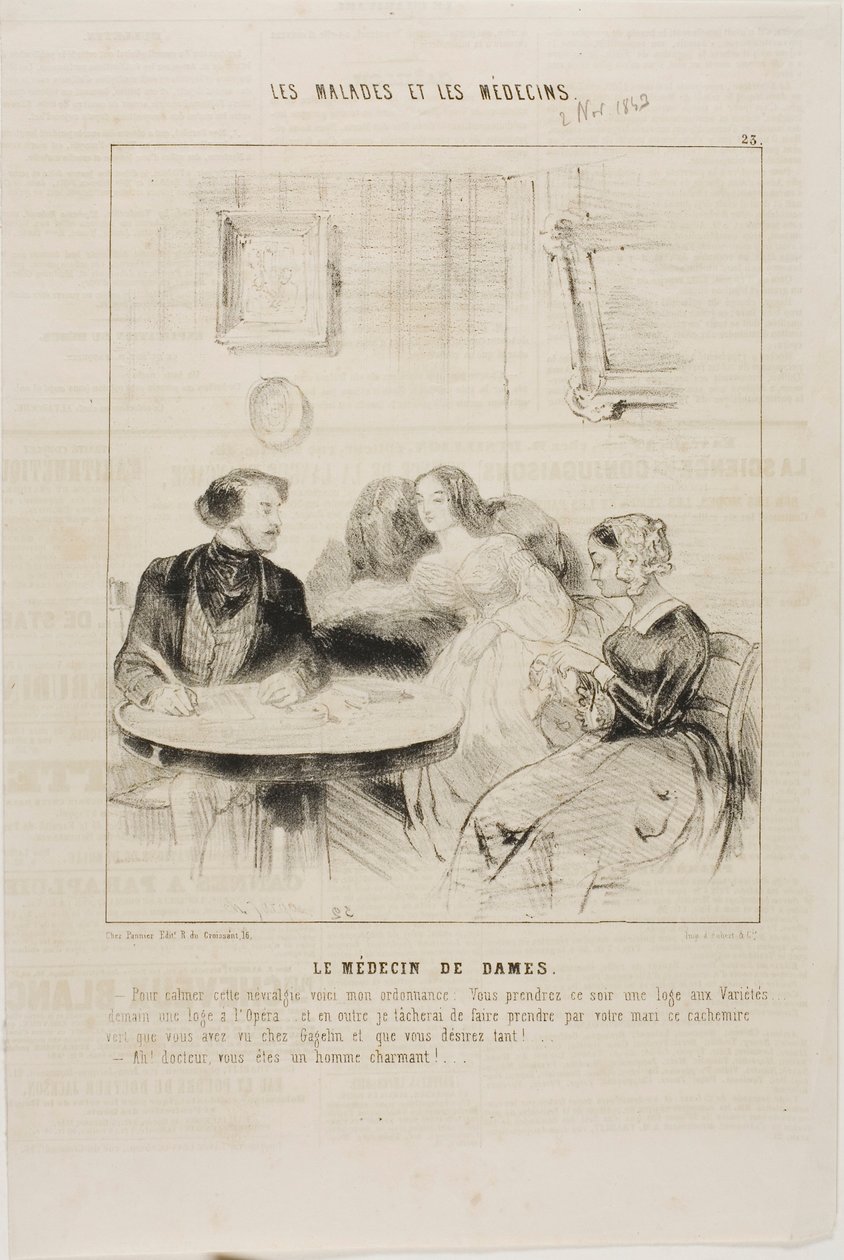 Der Arzt der Damen (Tafel 23) von Charles Emile Jacque