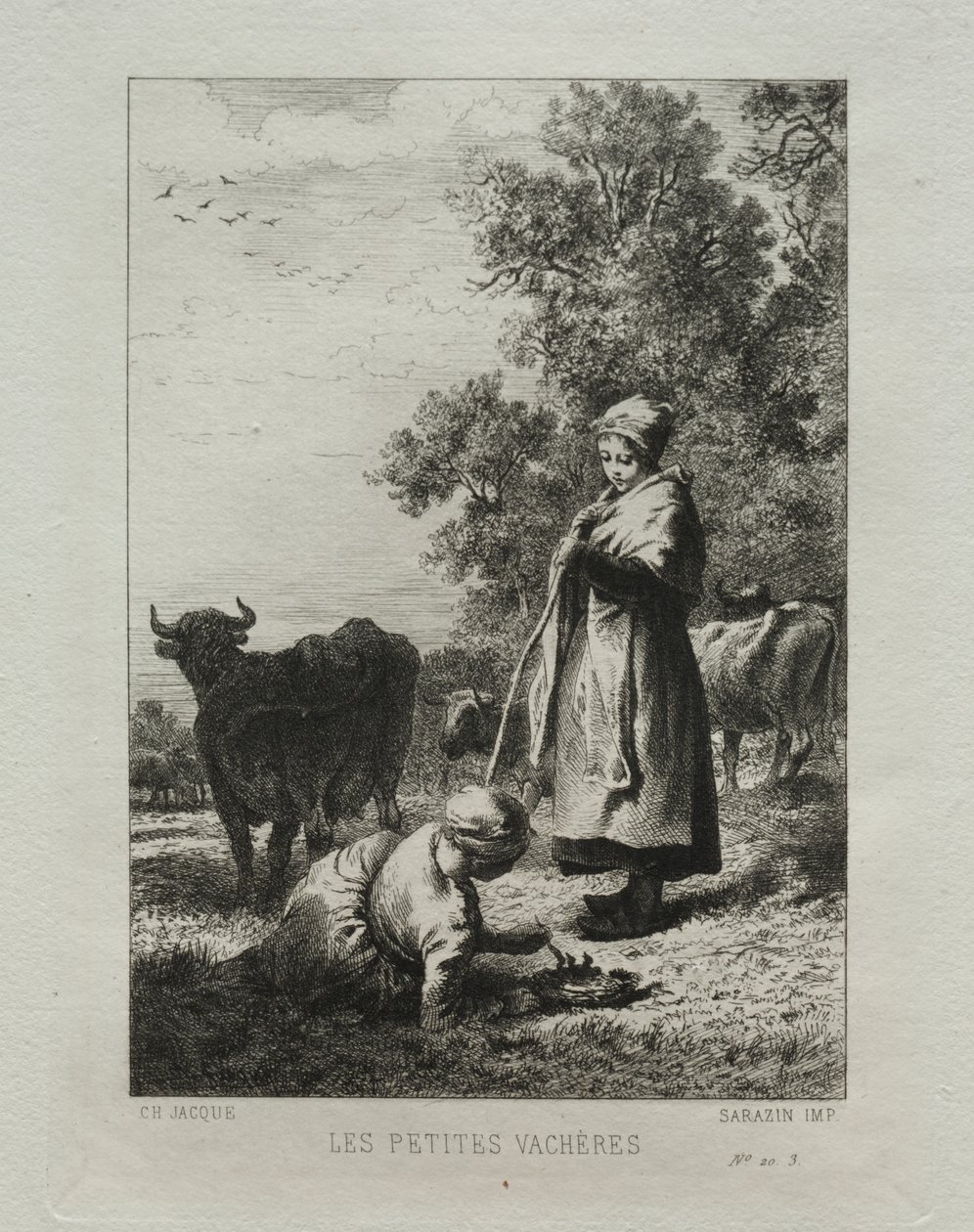 Die kleinen Kuhhirten von Charles Emile Jacque