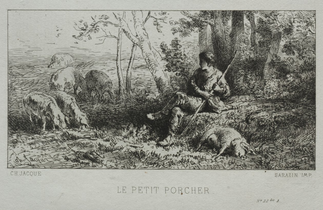 Der kleine Schweinehirt von Charles Emile Jacque