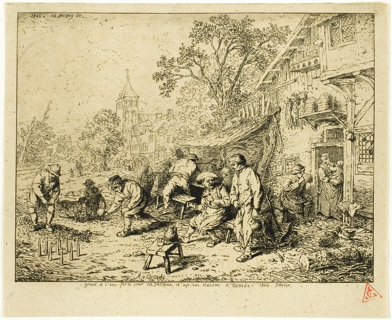 Die Kegelspieler von Charles Emile Jacque