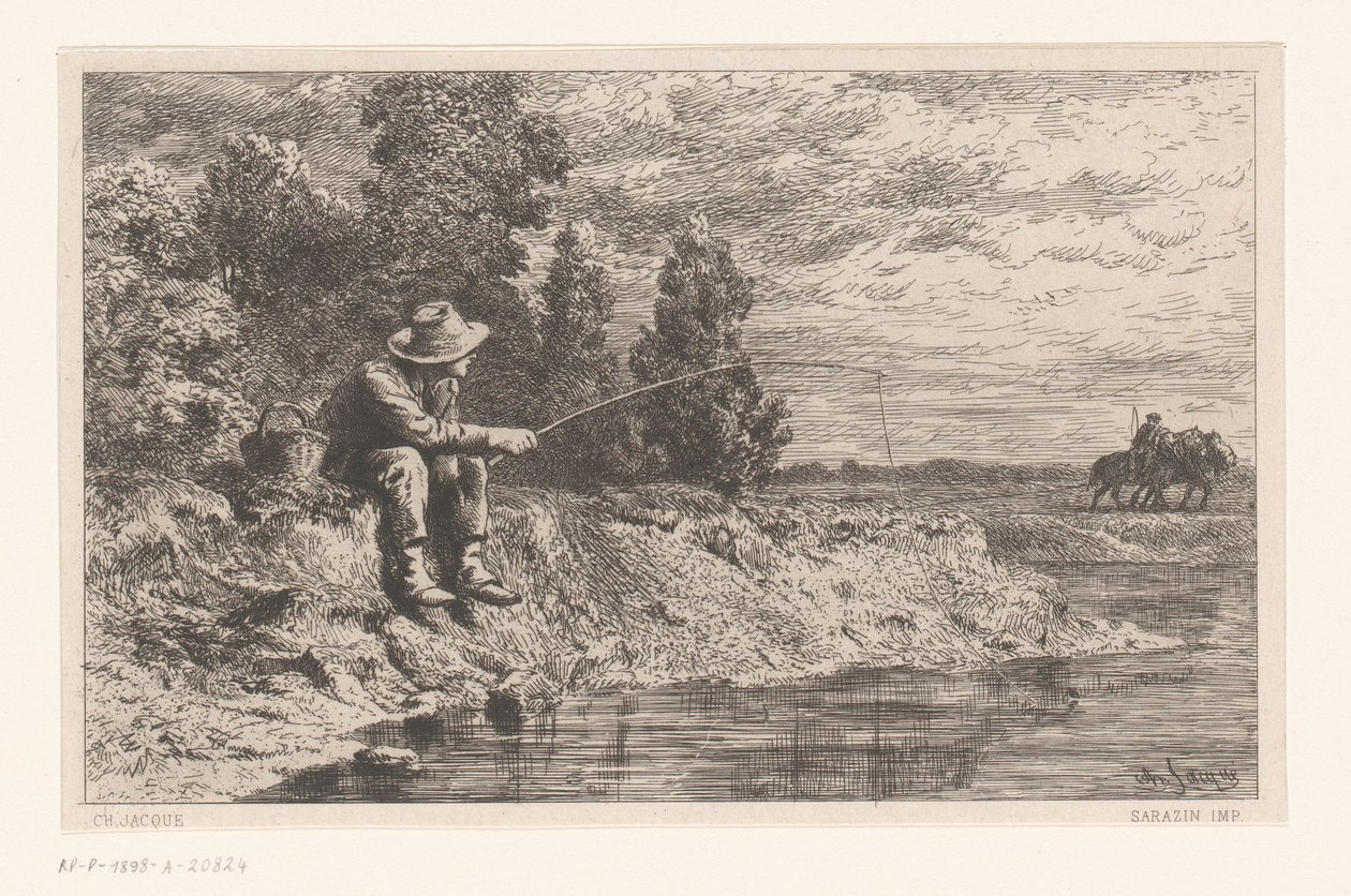 Fischer am Wasser von Charles Emile Jacque