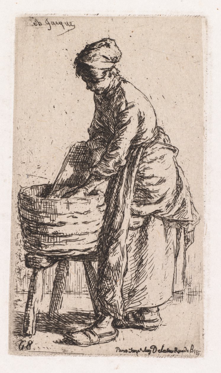 Wäscherin von Charles Emile Jacque