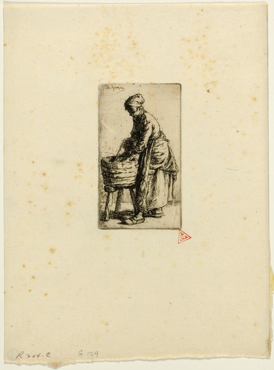 Wäscherin von Charles Emile Jacque