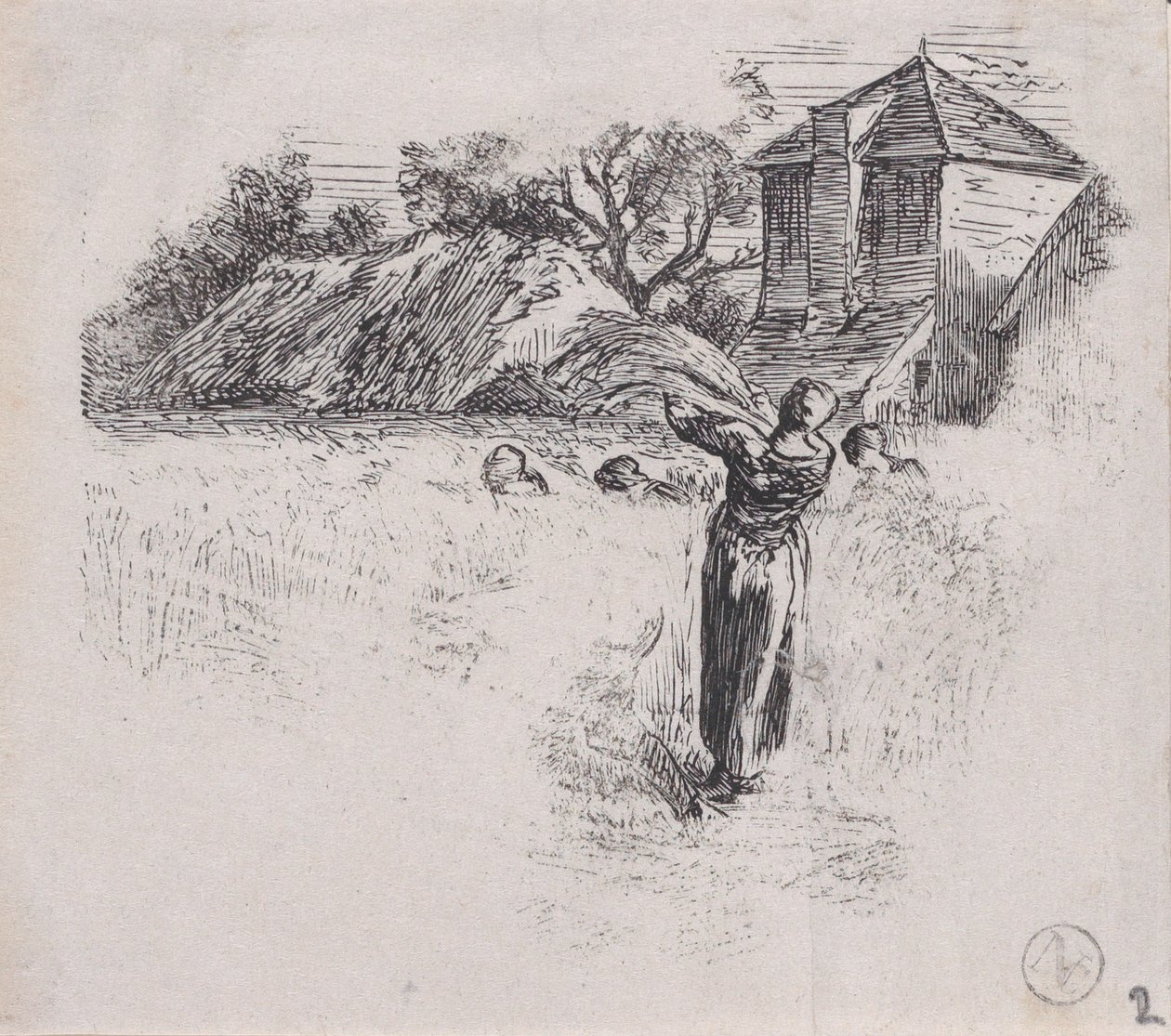 Frau trägt Garbe, ca. 1853 von Charles Emile Jacque