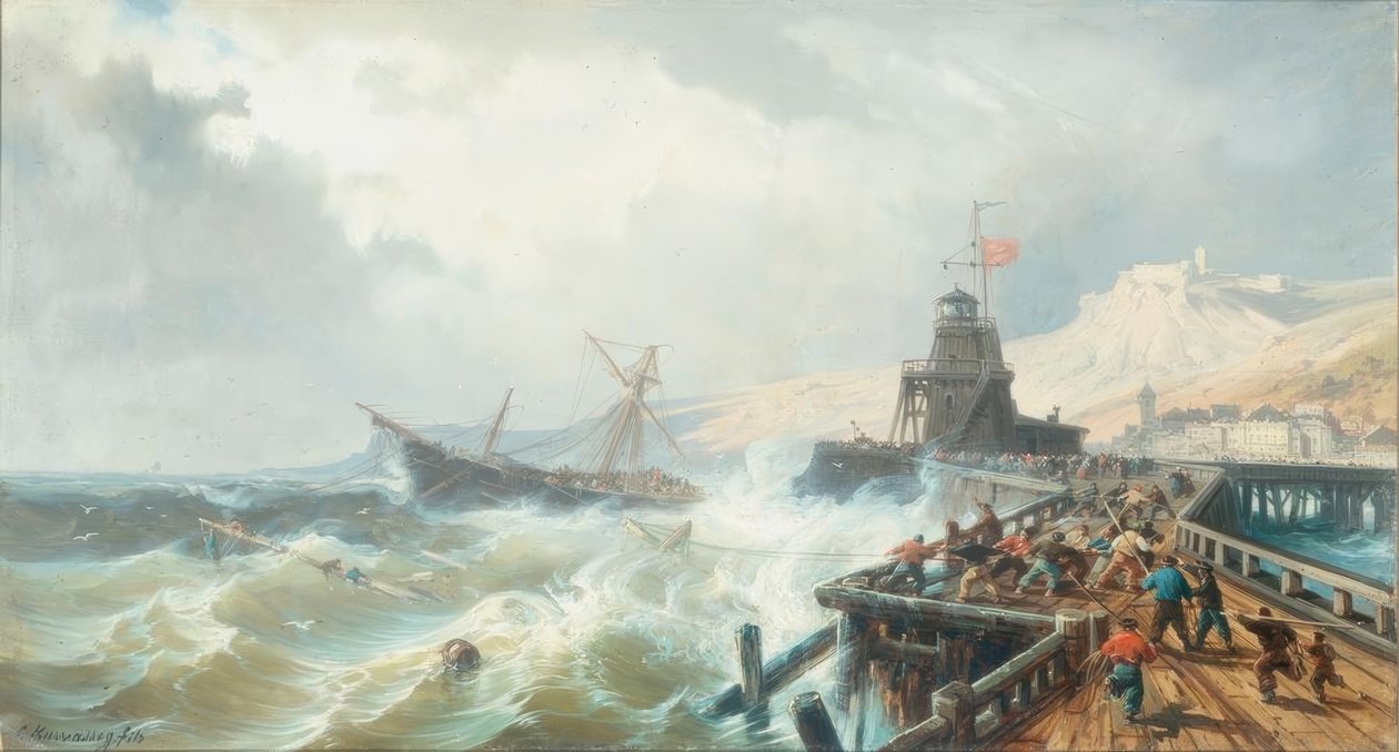 Rettung eines Schiffes in Seenot von Charles Euphrasie Kuwasseg