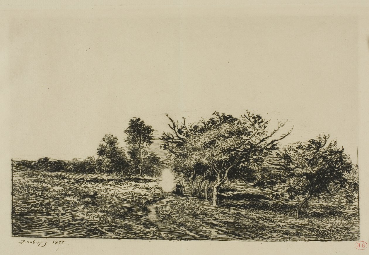 Apfelbäume in Auvers von Charles Francois Daubigny