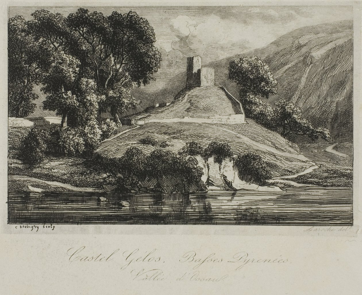 Schloss Gélos (Tal von Ossau) von Charles Francois Daubigny