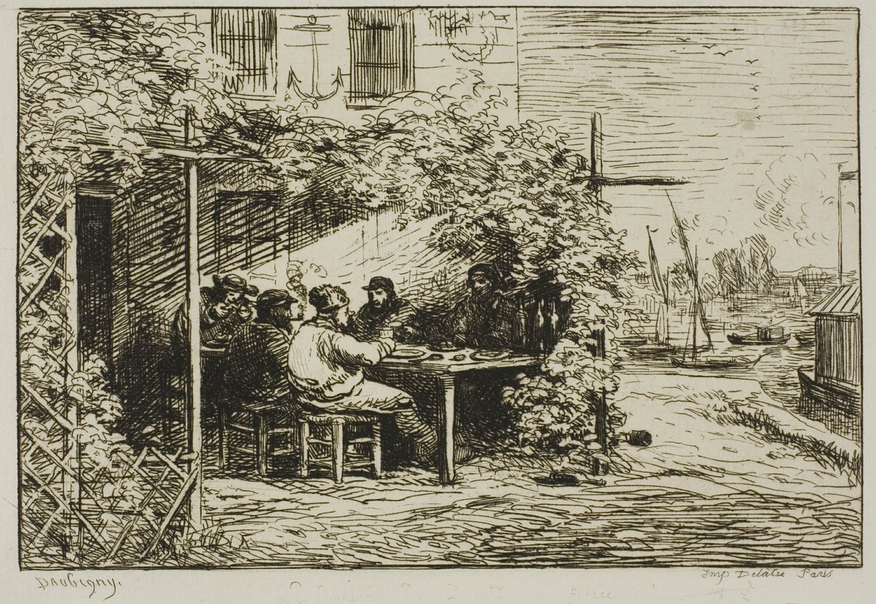 Abschiedsfrühstück in Asnières von Charles Francois Daubigny