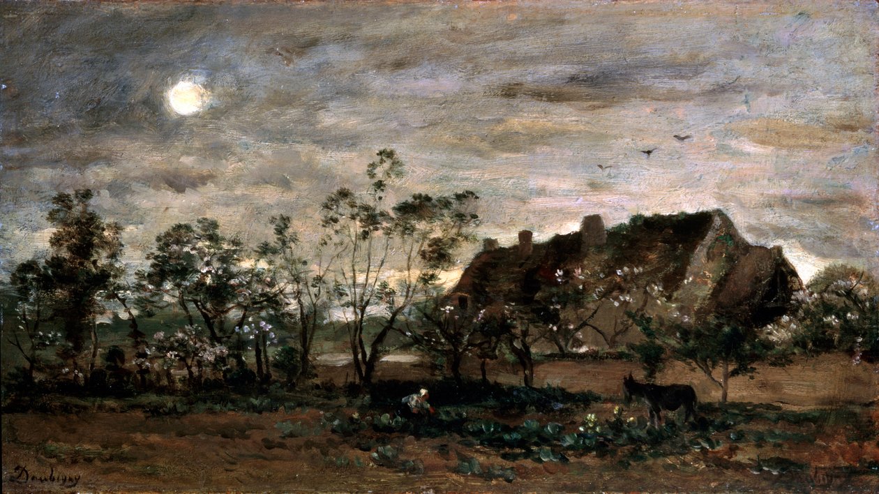 Abend in Honfleur, 1860er Jahre von Charles Francois Daubigny