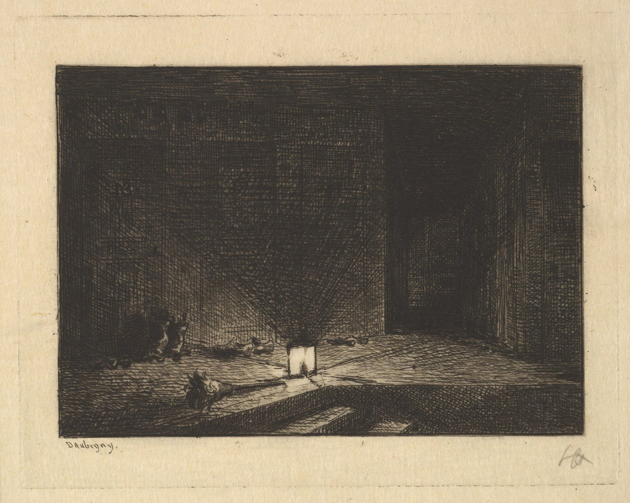Innenraum eines Gasthauses, 1861-62 von Charles Francois Daubigny