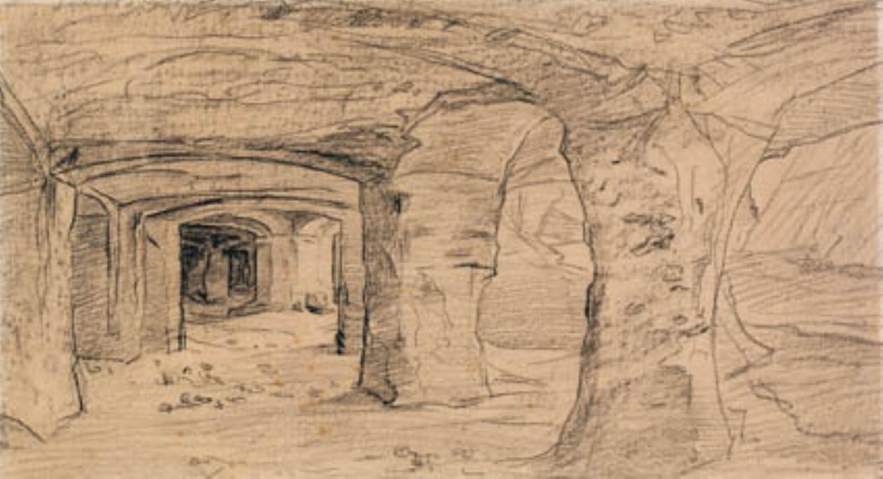Felsgewölbe im Steinbruch bei Auvers-sur-Oise von Charles Francois Daubigny