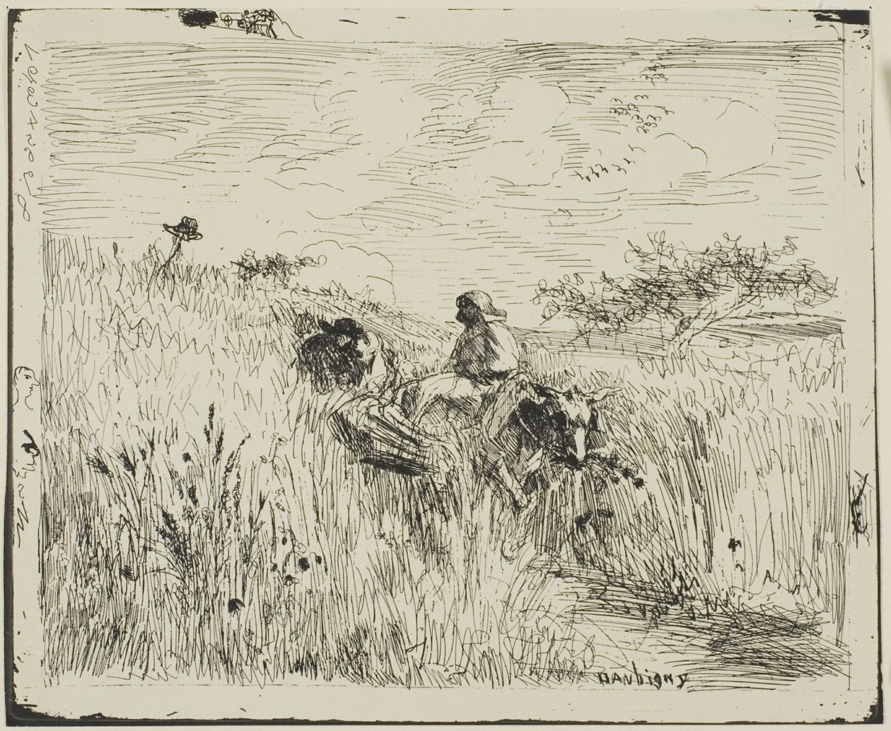 Pfad durch das Weizenfeld von Charles Francois Daubigny
