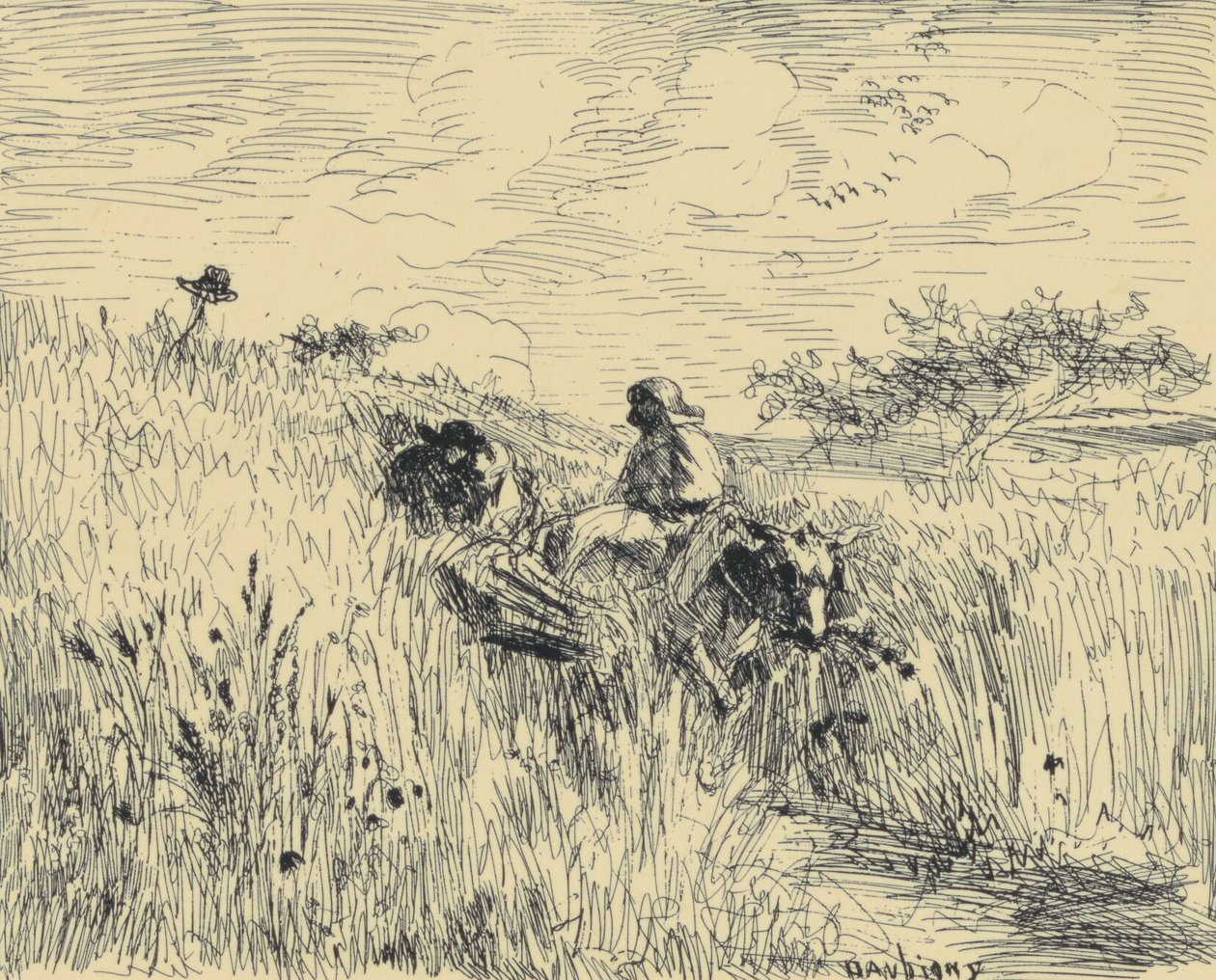 Pfad im Weizen von Charles Francois Daubigny
