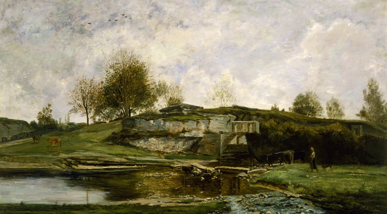 Schleuse im Optevoz-Tal von Charles Francois Daubigny