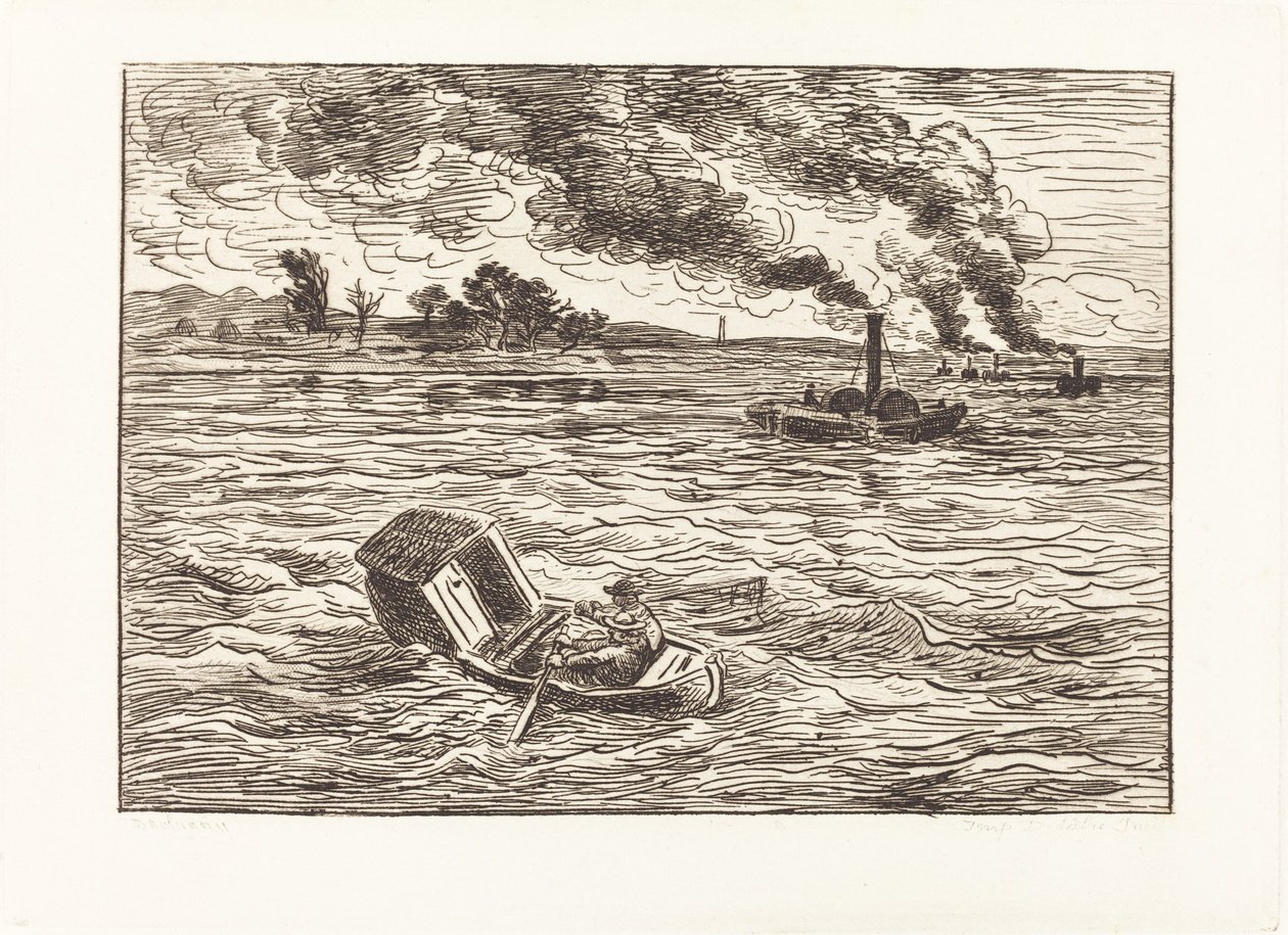 Dampfschiffe (Les Bateaux à vapeur) von Charles Francois Daubigny