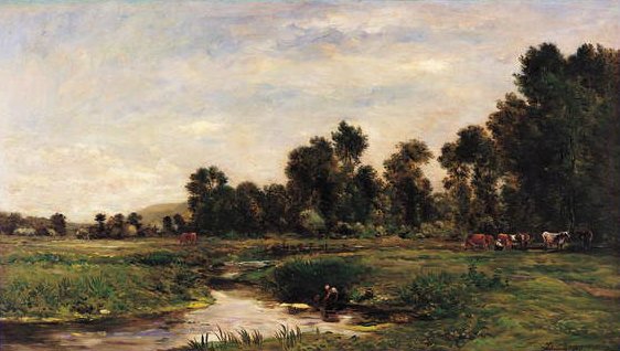 Das Arques-Tal, Seine-Maritime von Charles Francois Daubigny