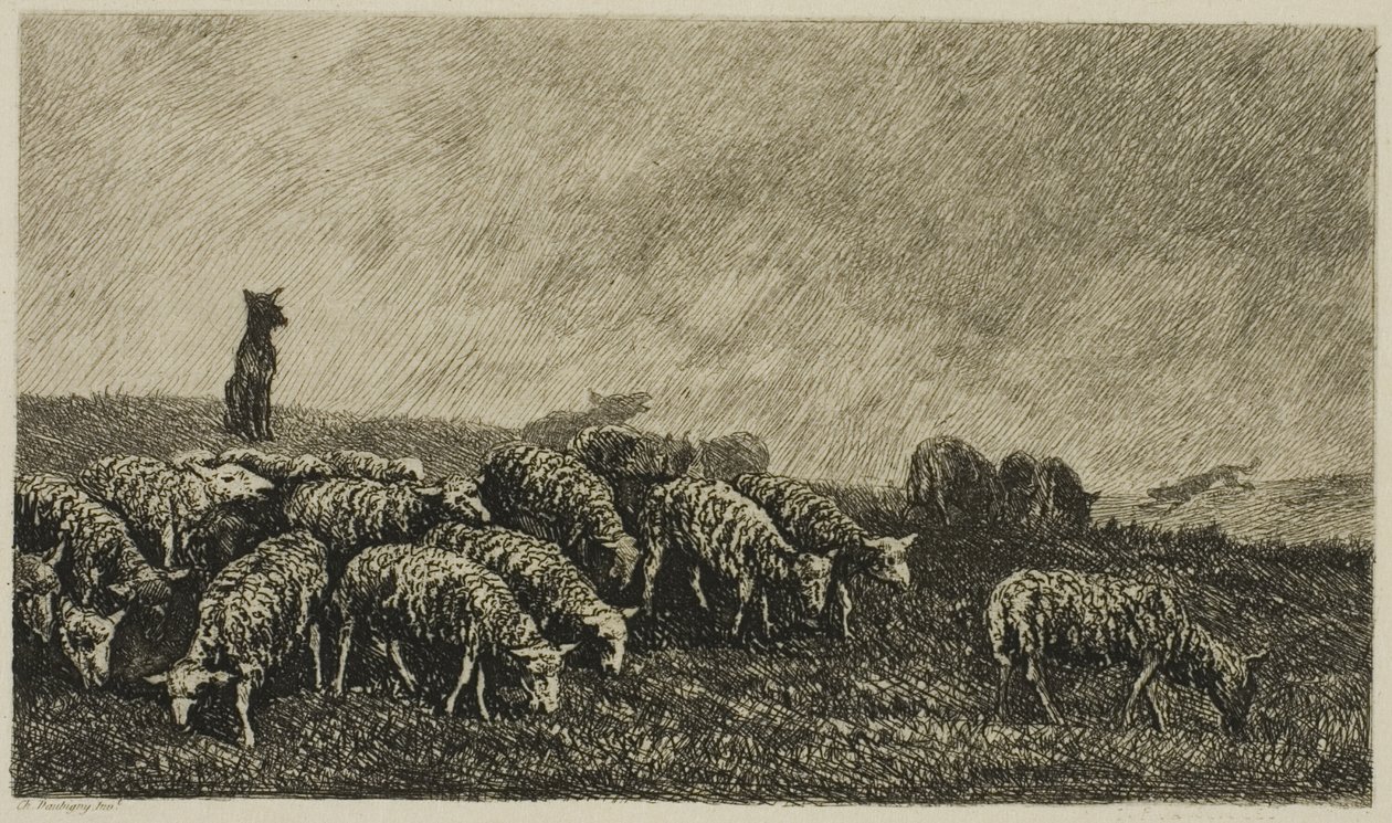Die Wache des Hundes von Charles Francois Daubigny