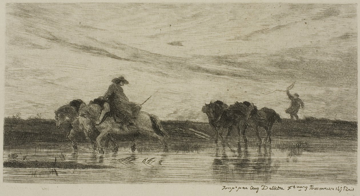 Die Zugpferde von Charles Francois Daubigny