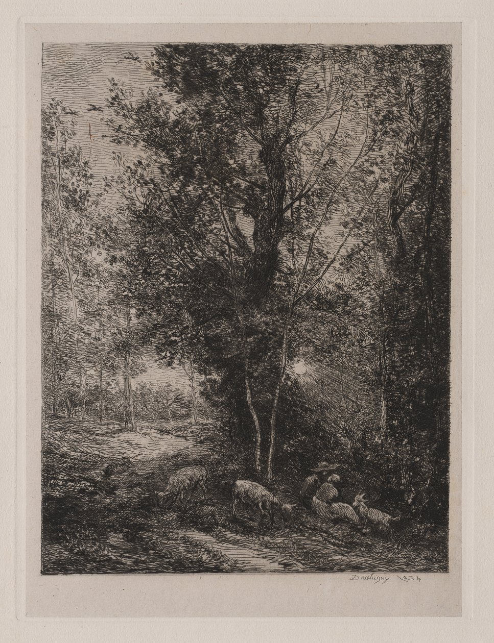 Der Hirte und die Hirtin von Charles Francois Daubigny