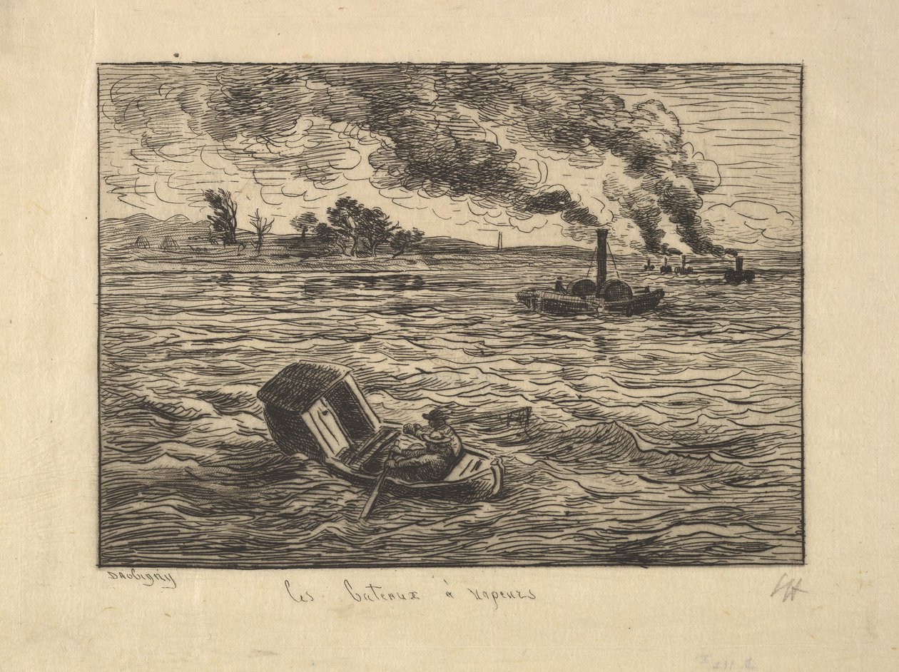 Die Dampfschiffe, 1861 von Charles Francois Daubigny