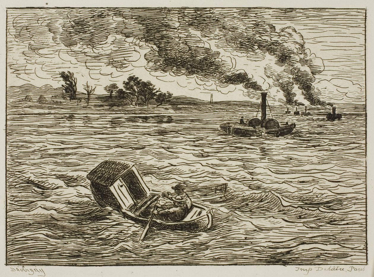 Die Dampfschiffe (Dampfhafen) von Charles Francois Daubigny