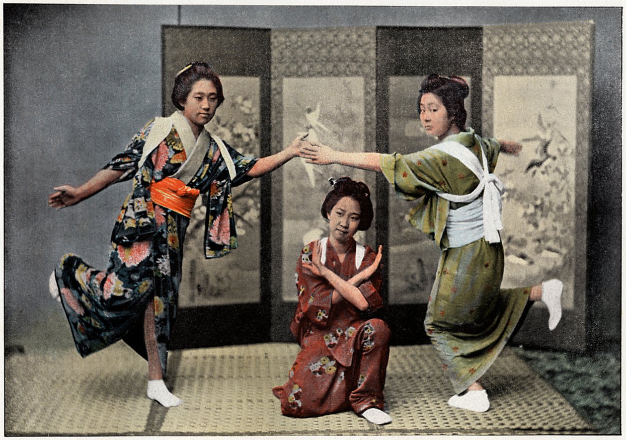 Ein Familientanz in Japan, ca. 1890 von Charles Gillot