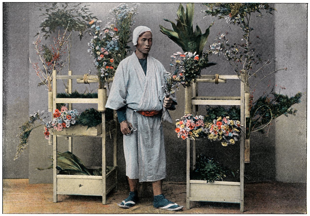 Blumenhändler in Japan, ca. 1890 von Charles Gillot