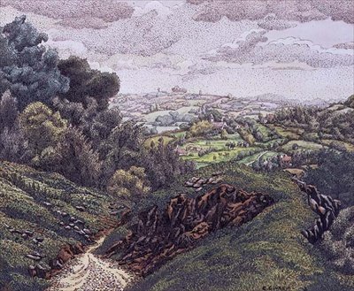 Englische Landschaft von Charles Ginner