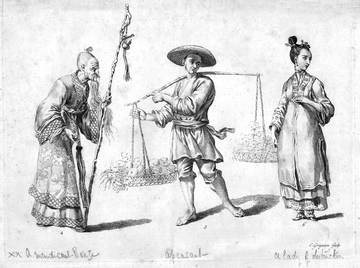 Drei chinesische Figuren, 18. Jahrhundert von Charles Grignion