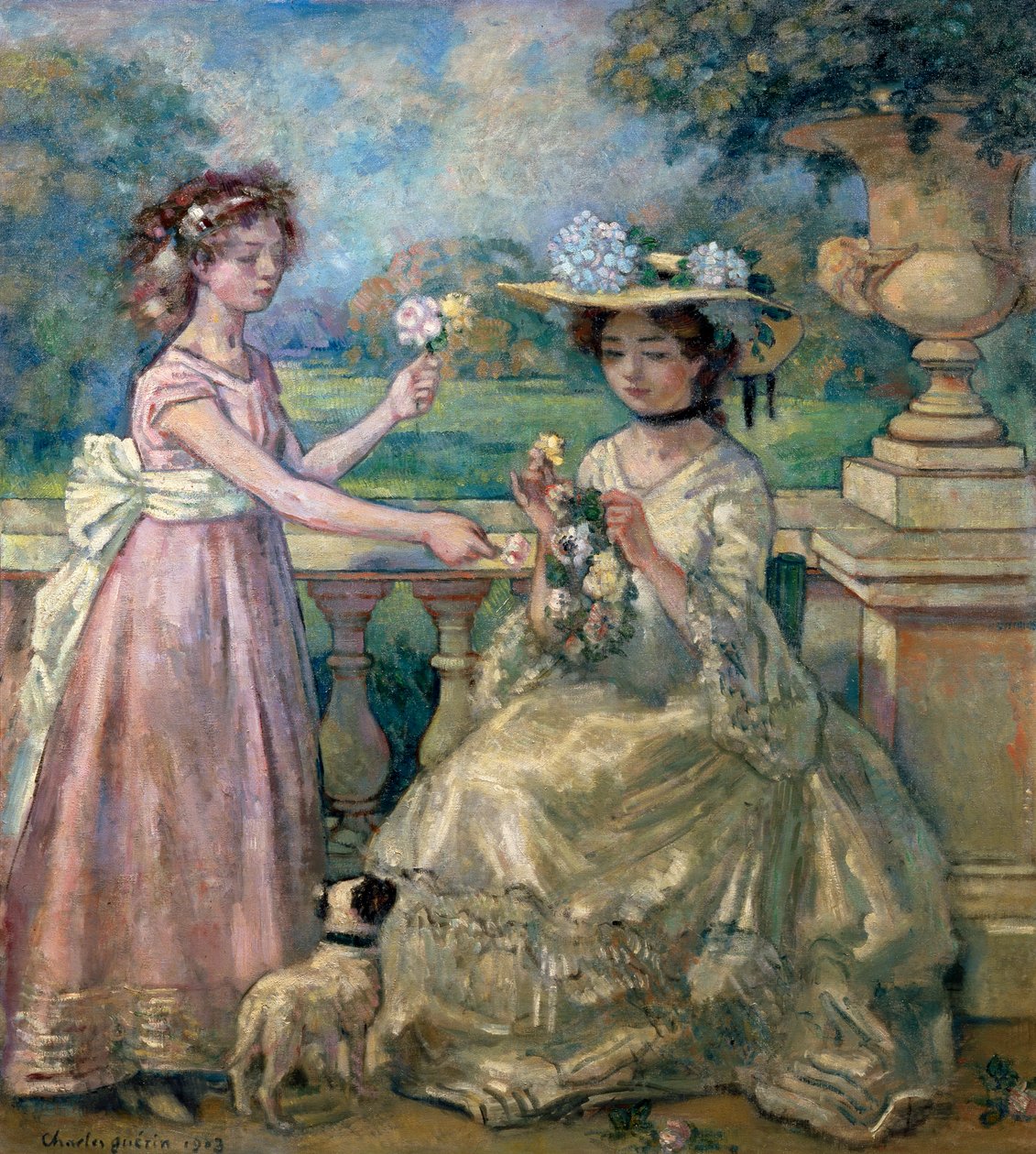 Zwei Mädchen auf einer Terrasse, 1903 von Charles Guerin