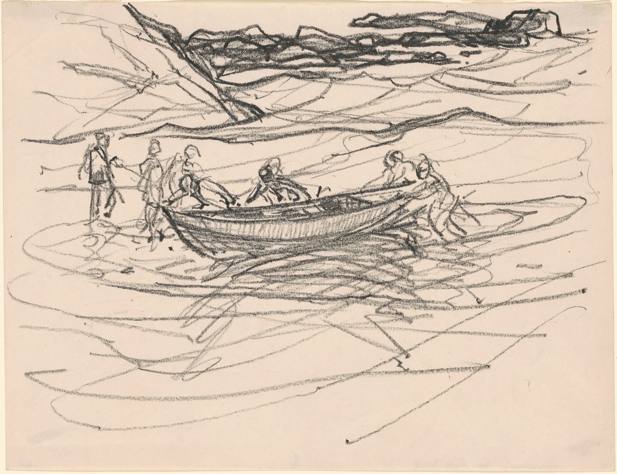 Das Rettungsboot zu Wasser lassen von Charles H. Woodbury