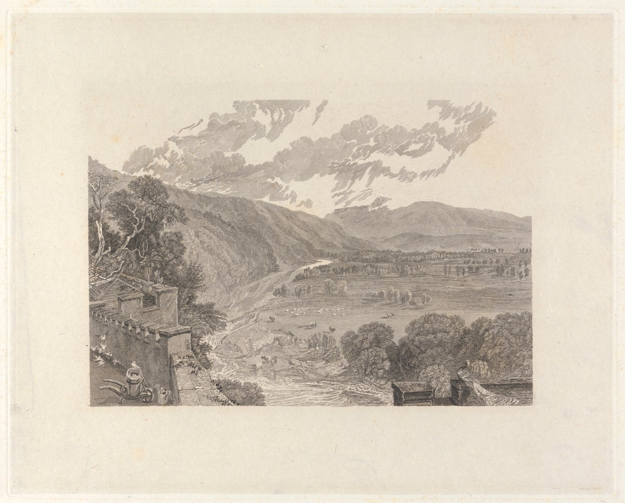 Ingleborough, von der Hornby Castle Terrasse von Charles Heath