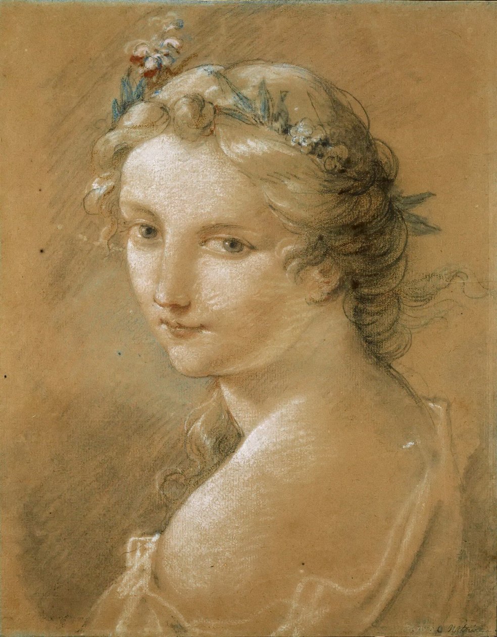 Porträt einer jungen Frau von Charles Joseph Natoire